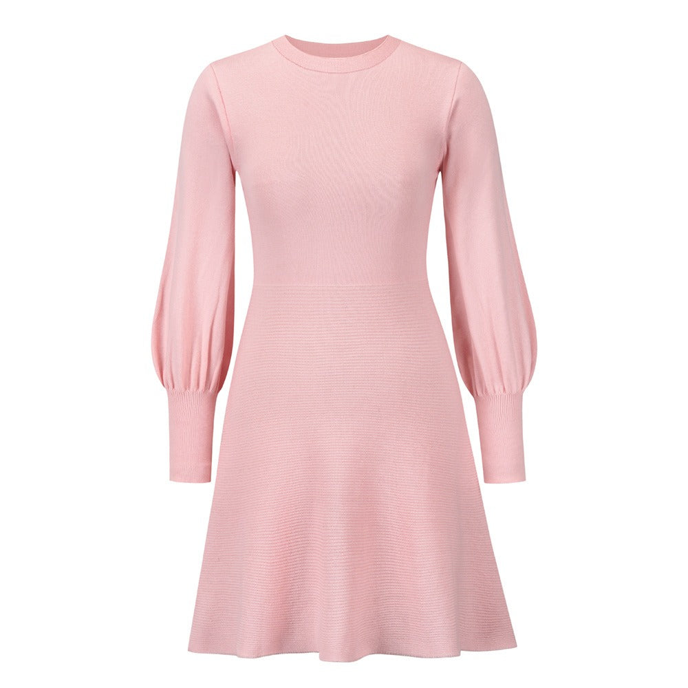 Knitted dress, oversized women's clothing, autumn and winter new style skirt, slim fit, slimming temperament