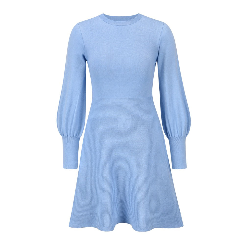 Knitted dress, oversized women's clothing, autumn and winter new style skirt, slim fit, slimming temperament