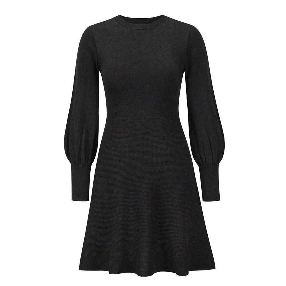 Knitted dress, oversized women's clothing, autumn and winter new style skirt, slim fit, slimming temperament